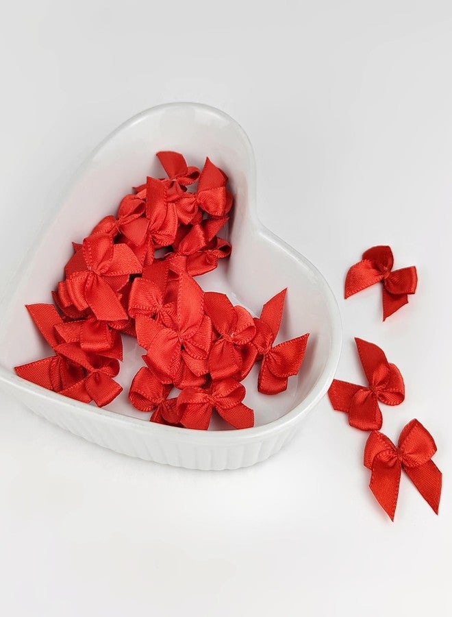 SimautHawk 50pcs 1 Inches Boutique Red Ribbon Bow, Small Bows, for Holiday Bows for Crafts, Wedding and Gift Wrapping, Scrapbook Card (Red, 1.05 inches) - Image 4